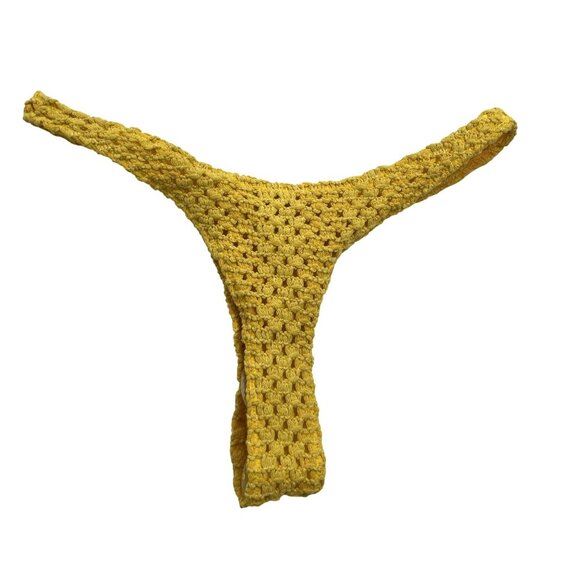 Triangl Swimwear Crochet Thong Bikini in Yellow - Picture 1 of 3